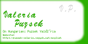 valeria puzsek business card